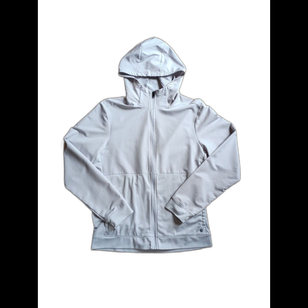 Apana Full Zip Hoodie Mens M Light Gray Stretch